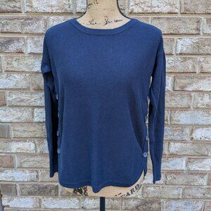 ⭐ Crown & Ivy Navy Blue sweater with button details size XS